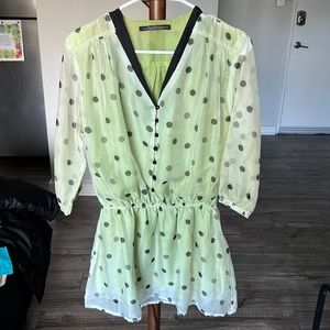 Beautiful Grape green peplum top/blouse/mini dress